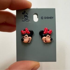 Minnie Mouse with red bows Disney Earrings Set
